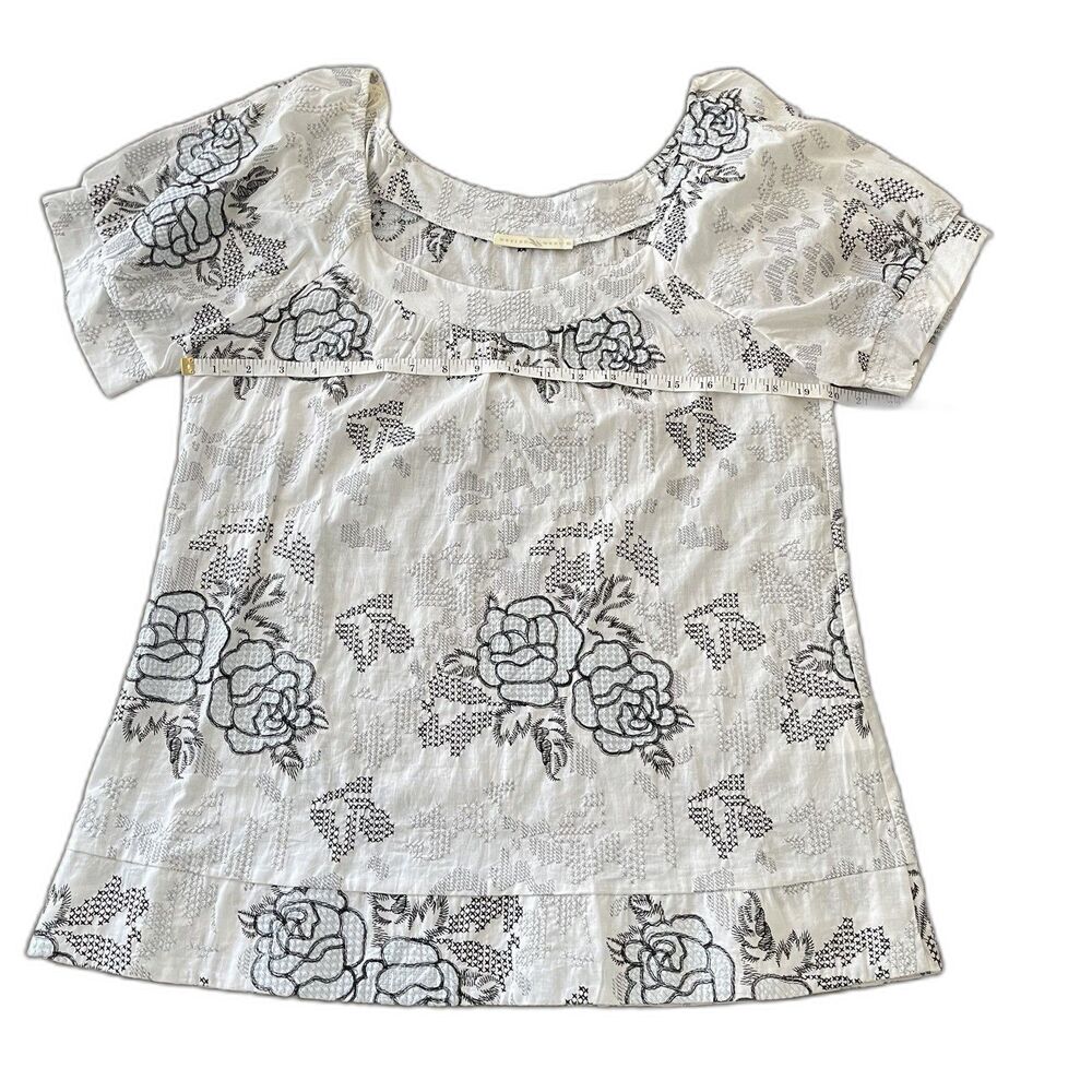 Weston Wear Embroidered Blouse Size XL White Cotton Boho Cottage Core Fairy